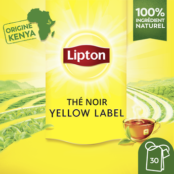 Image de Lipton Yellow Label Thé Noir Origine Kenya 30 sachets