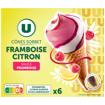 Image de U
Cônes glacés sorbet framboise citron