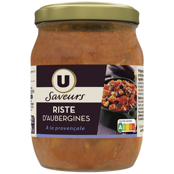 Image de U SAVEURS
Légumes cuisinés Riste d'aubergines - Bocal