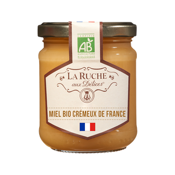 Image de Miel de France crémeux biologique LA RUCHE AUX DELICES, pot verre