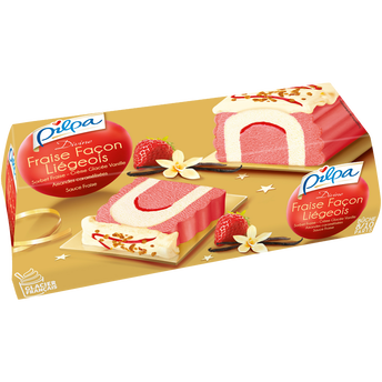 Image de Bûche glacée fraise liègeois PILPA 555g - 8/10