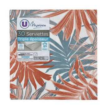 Image de U MAISON
Serviettes 3 Plis 33X33cm Nat.Sauv