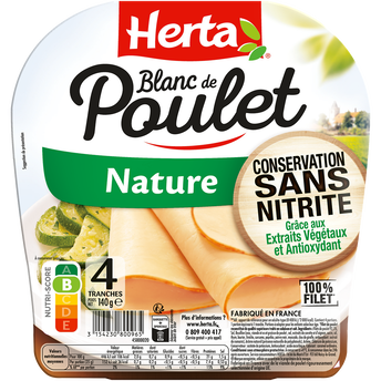 Image de Blanc de poulet nature conservation sans nitrite HERTA 4 tranches