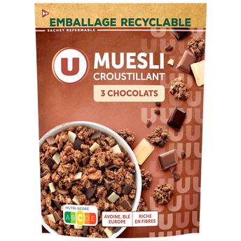Image de U
Céréales Muesli croustillant aux 3 chocolats
