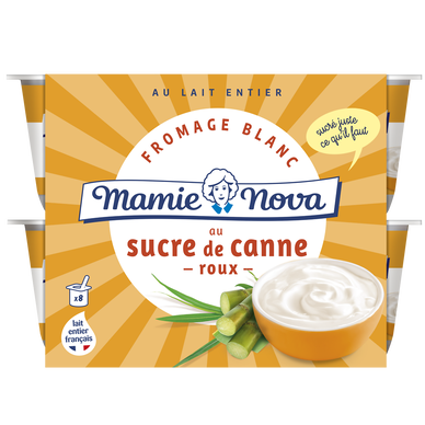 Fromage blanc nature 3,7% MG 100 g Mamie Nova - Grossiste Fromage blanc et  spécialité laitière - PassionFroid