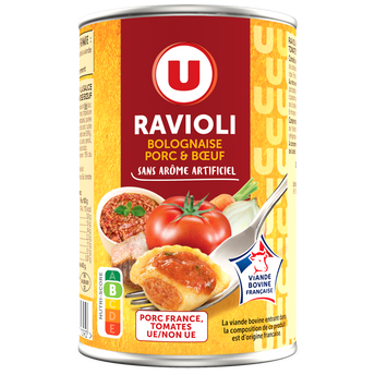 Image de U
Ravioli bolognaise porc boeuf VBF, boîte