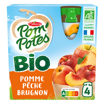 Image de Compotes Gourdes BIO Pomme Pêche Brugnon POM'POTES
