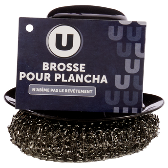 Image de U
Brosse plancha U en inox 9,5x9x8,5cm-manche en