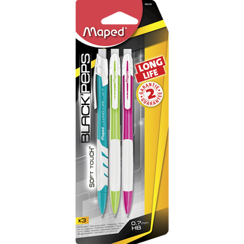 Image de Porte mine Long Life MAPED, 0,7mm, coloris assortis, 3 unités sous
