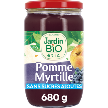 Image de Dessert fruitier bio pomme/myrtilles bio JARDIN BIO