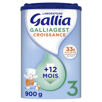Image de Lait de croissance bébé en poudre 3ème âge dès 12 mois GALLIA GALLIAGEST boîte