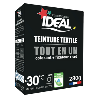 Image de Teinture pour textile tout en un mini noir IDEAL
