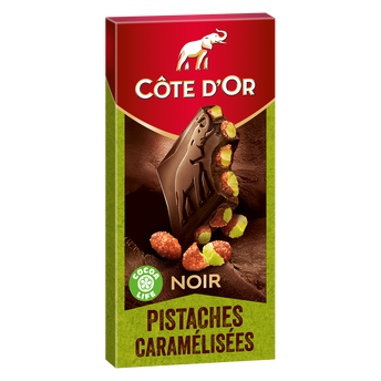 Image de Chocolat noir aux pistaches caramélisées COTE D'OR - Tablette de