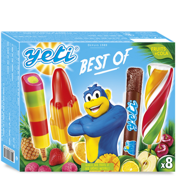 Image de Bâtonnets glacés à l'eau assortiment YETI, x8 soit