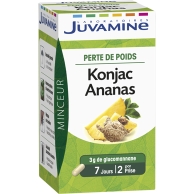 Gélules KONJAC + ANANAS dosées à 435mg - Pot de 180 gélules