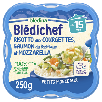 Image de Plat bébé risotto courgettes saumon mozzarella dès 15 mois BLEDICHEF BLEDINA