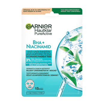 Image de Masque visage Tissu  Niacinamide & Huile Arbre à Thé  GARNIER