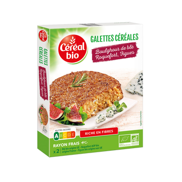 Céréal Bio Galettes De Roquefort De Boulghour Et Figue Bio Frais Cereal, 200g