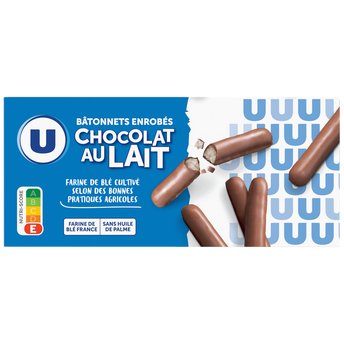 Image de U
Gâteaux Bâtonnets au chocolat au lait, paquet