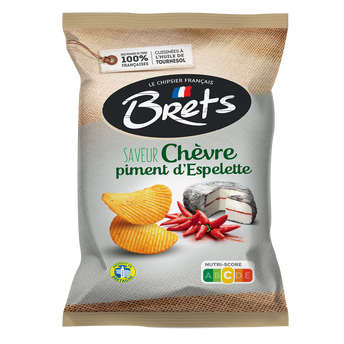 Image de Chips super craquante saveur chèvre piment d'Espelette BRET'S, paquetde