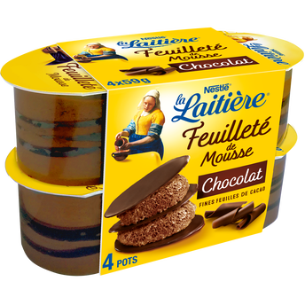 Image de Feuilleté de Mousse Chocolat LA LAITIERE - 4 pots de