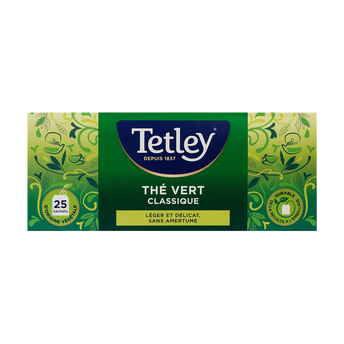 Image de Thé vert nature TETLEY boîte x25 sachets