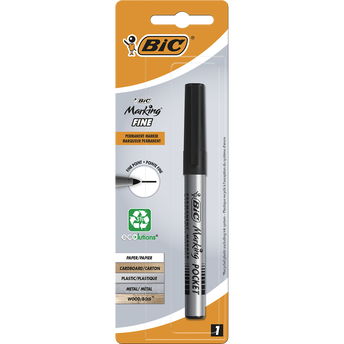 Image de Marqueur permanent Pocket BIC, pointe ogive moyenne, encre à base d'alcool, corps plastique, noir, 1 unité