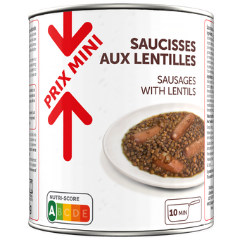Image de Saucisses aux lentilles PRIX MINI boîte 4/4