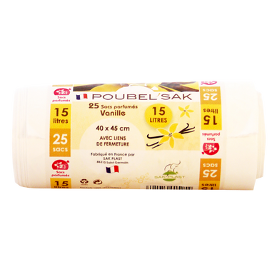 Sac poubelle vanille POUBEL'SAK 25x15L - Super U, Hyper U, U