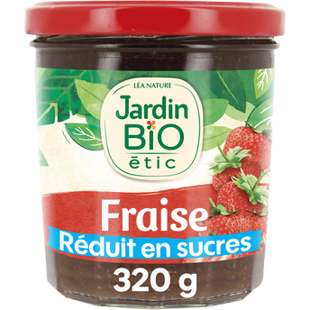 Image de Confiture fraises allégée en sucre bio JARDIN BIO