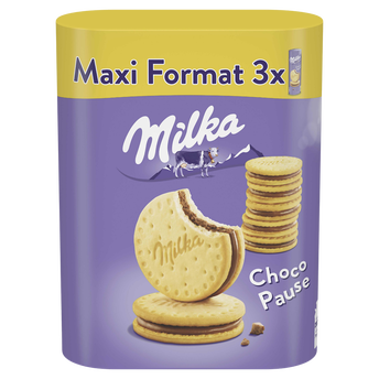 Image de Biscuits fourrés au chocolat au lait Choco Pause MILKA - Paquet de
