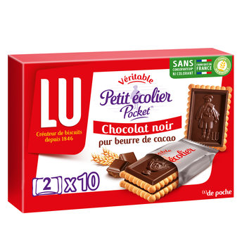 Image de Biscuits petit beurre chocolat noir Petit Ecolier LU, paquet de