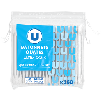 Image de U
Bâtonnets ouatés stick papier sachet recharge de