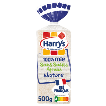Image de Pain de mie 100% Mie Nature sans croûte sans sucres ajoutés HARRYS