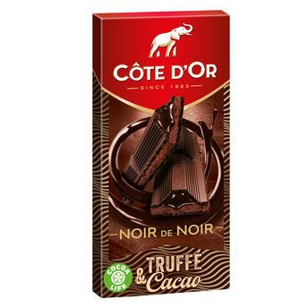 Image de Chocolat noir fourré Truffé et Cacao COTE D'OR - Tablette de