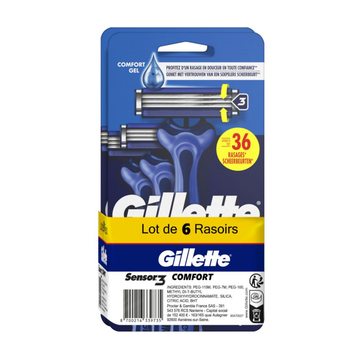 Image de Rasoirs jetables peaux sensibles Sensor 3 GILLETTE