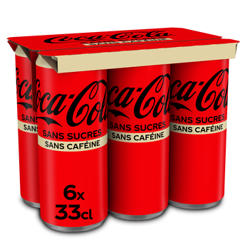 Image de Soda COCA-COLA sans sucres sans caféine - Pack canettes