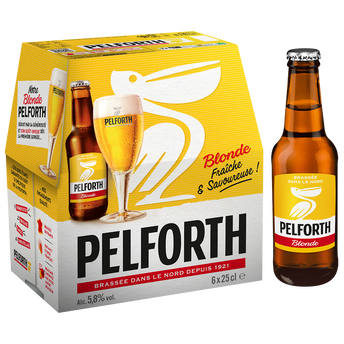 Image de Bière blonde, PELFORTH, pack de 6 bouteilles de