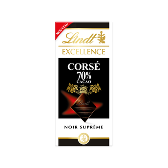 Image de Chocolat noir corsé 70% cacao EXCELLENCE LINDT, Tablette de