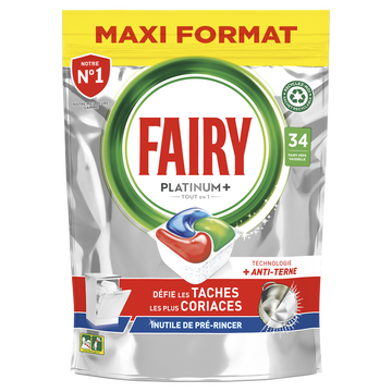 Fairy Nettoyant Lave-vaisselle Platinum+ Original Taille M Fairy X34capsules
