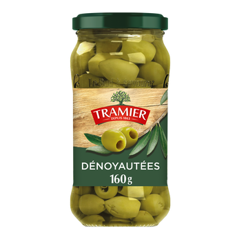 Image de Olives vertes dénoyautées TRAMIER, bocal de