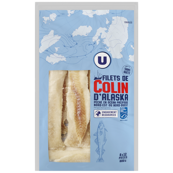 Image de U
Filet de colin d'Alaska MSC sans peau/sans arête