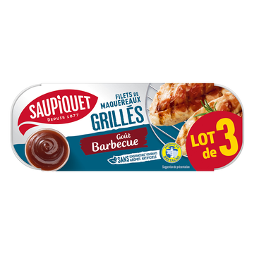 Saupiquet Filets De Maquereaux Grillés Goût Barbecue Saupiquet 3x120g 360g