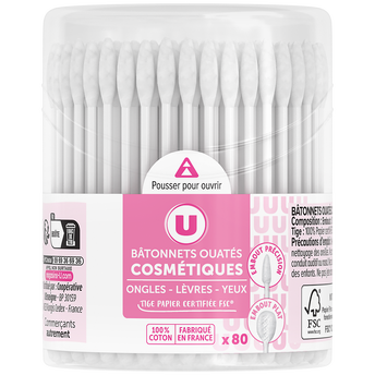 Image de U
Bâtonnets ouatés cosmétiques sticks papier 100%  boîte de