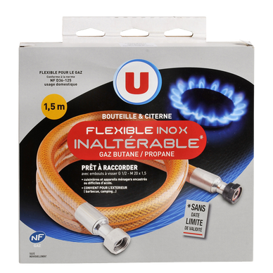Tuyau flexible pour gaz butane et propane en inox - Super U, Hyper U, U  Express 