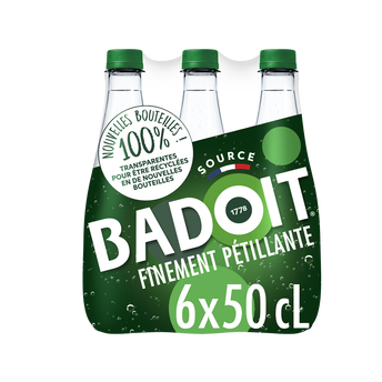 Image de Eau gazeuse minérale naturelle finement pétillante BADOIT VERTE