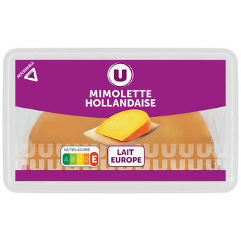 Image de U
Mimolette Hollandaise au lait pasteurisé 24% de MG  portion de