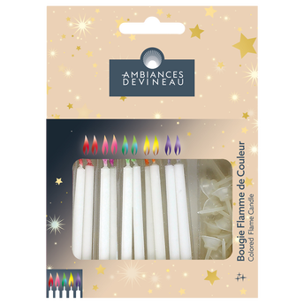 Image de Bougie blanche DEVINEAU flamme de couleurs
