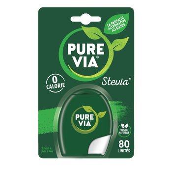 Image de Edulcorant PURE VIA à l'extrait de plante de stevia, briquet x80 unités