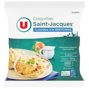 Image de U
Coquilles St Jacques MSC 30% noix cuisinées à la bretonne x4